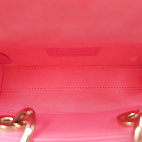 D-Joy Micro Pink Crossbody Bag in Lambskin, Gold hardware