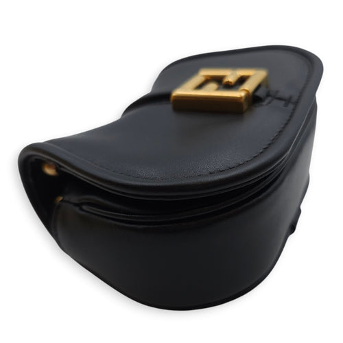 C’mon Nano 13x9x4cm Black Belt Bag in Calfskin, Gold hardware