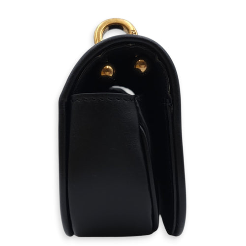 C’mon Nano 13x9x4cm Black Belt Bag in Calfskin, Gold hardware