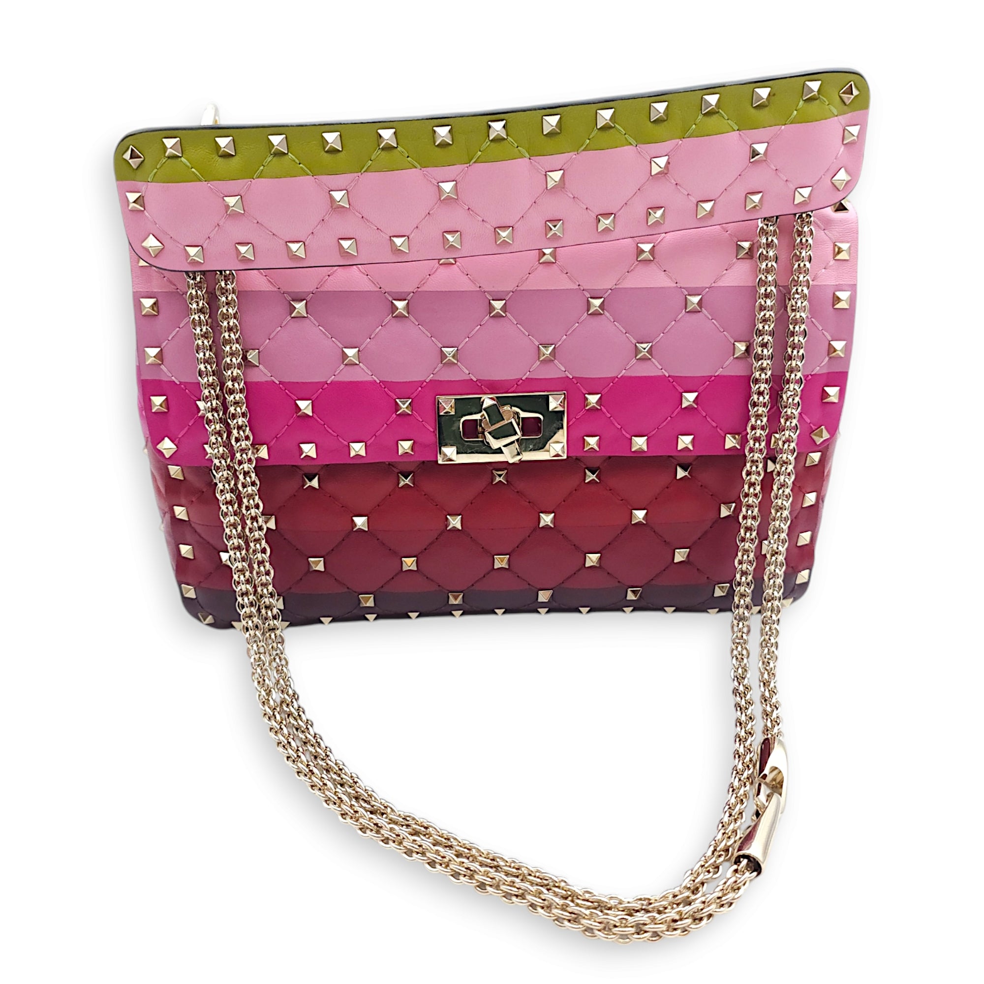 Garavani Rockstuds Spike 23x16x7cm Multi-colour Crossbody Bag in Nappa Leather, Gold hardware