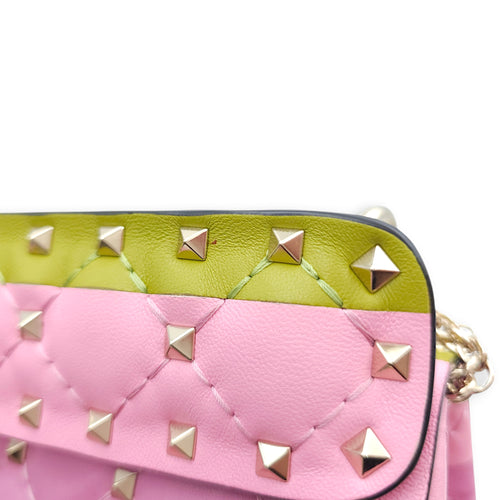 Garavani Rockstuds Spike 23x16x7cm Multi-colour Crossbody Bag in Nappa Leather, Gold hardware