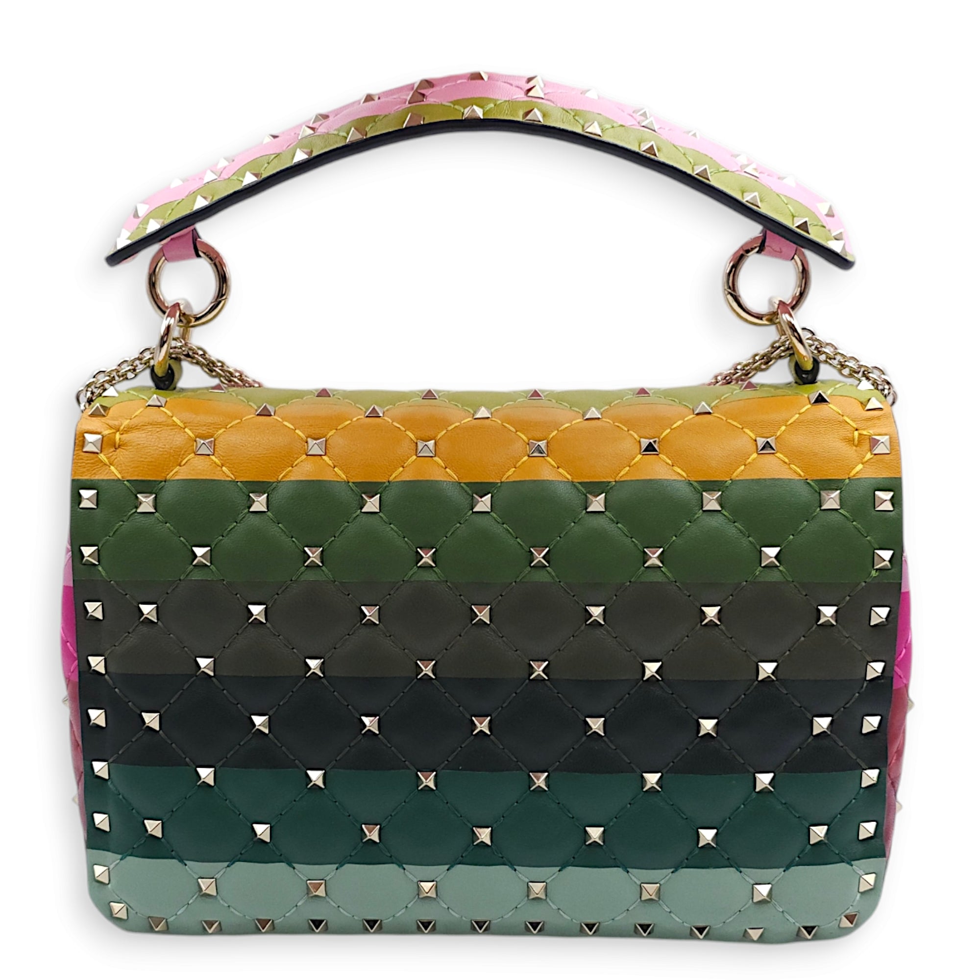 Garavani Rockstuds Spike 23x16x7cm Multi-colour Crossbody Bag in Nappa Leather, Gold hardware