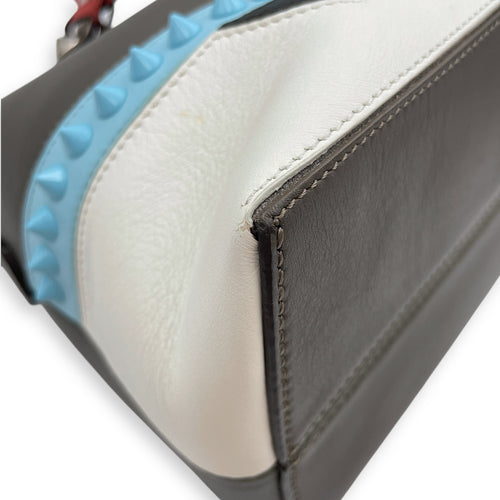 Studded Monster By The Way Medium Khaki/Blue/White/Red Crossbody Bag in Calfskin, Silver hardware