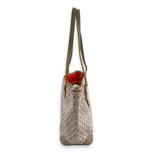 Faure Le Page Small 25.5x22x12cm Beige/Multi-colour lining Shoulder Bag in Coated Canvas, Silver hardware