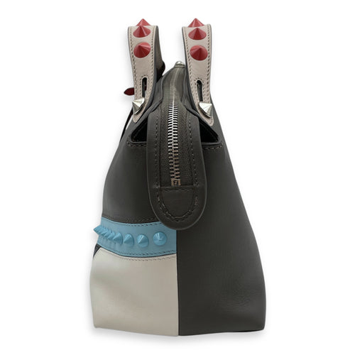 Studded Monster By The Way Medium Khaki/Blue/White/Red Crossbody Bag in Calfskin, Silver hardware