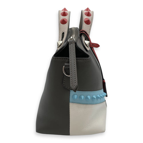 Studded Monster By The Way Medium Khaki/Blue/White/Red Crossbody Bag in Calfskin, Silver hardware