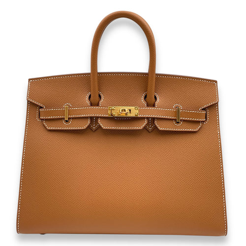 Sellier Birkin 25 Gold in Epsom, Gold hardware