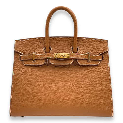 Sellier Birkin 25 Gold in Epsom, Gold hardware