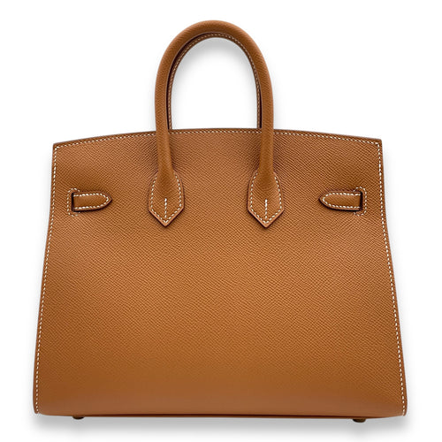 Sellier Birkin 25 Gold in Epsom, Gold hardware