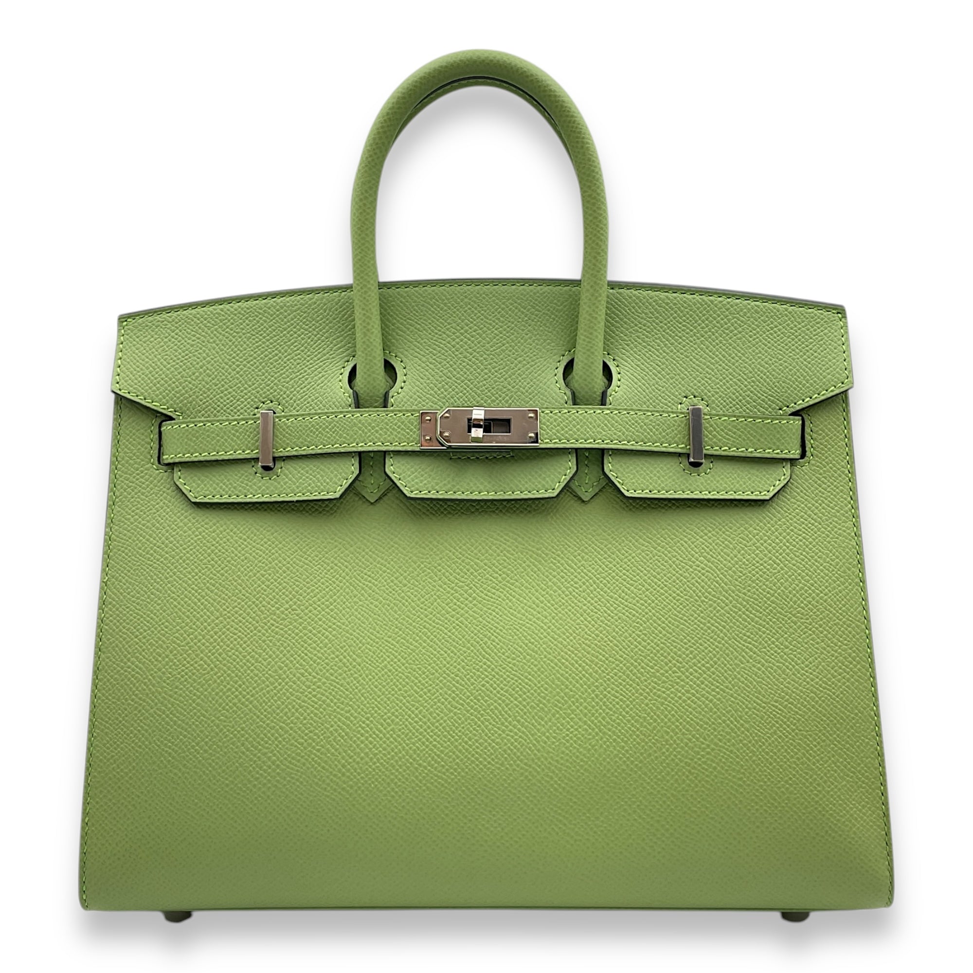 Sellier Birkin 25 Vert Criquet in Epsom, Palladium hardware