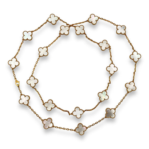 Vintage Alhambra, 20 Motifs Necklace in White Mother of Pearl