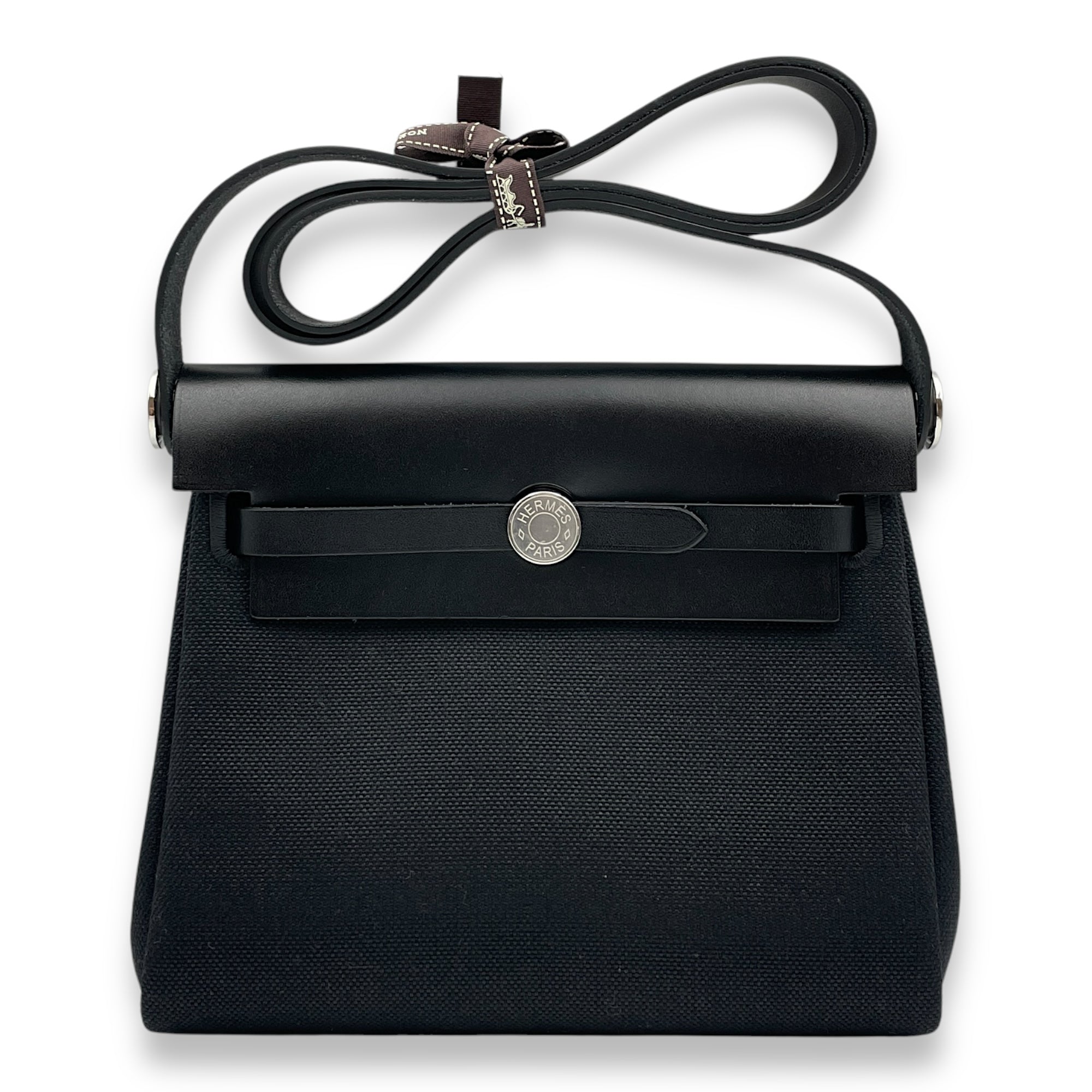 Herbag Mini Black in Vache Hunter/Toile, Palladium hardware