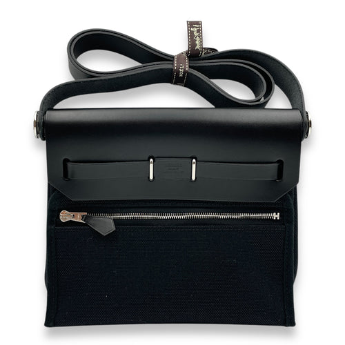 Herbag Mini Black in Vache Hunter/Toile, Palladium hardware