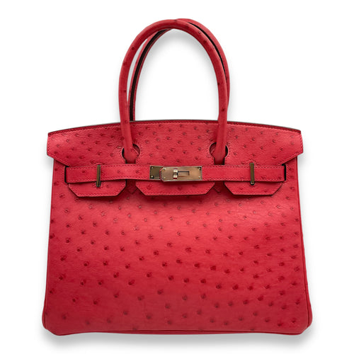 Birkin 30 Bougainviller in Ostrich, Palladium hardware