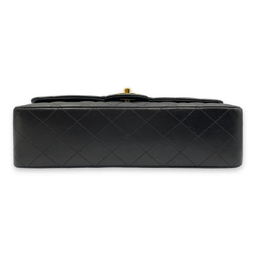 Classic Double Flap Medium Black Shoulder Bag in Lambskin, Gold hardware