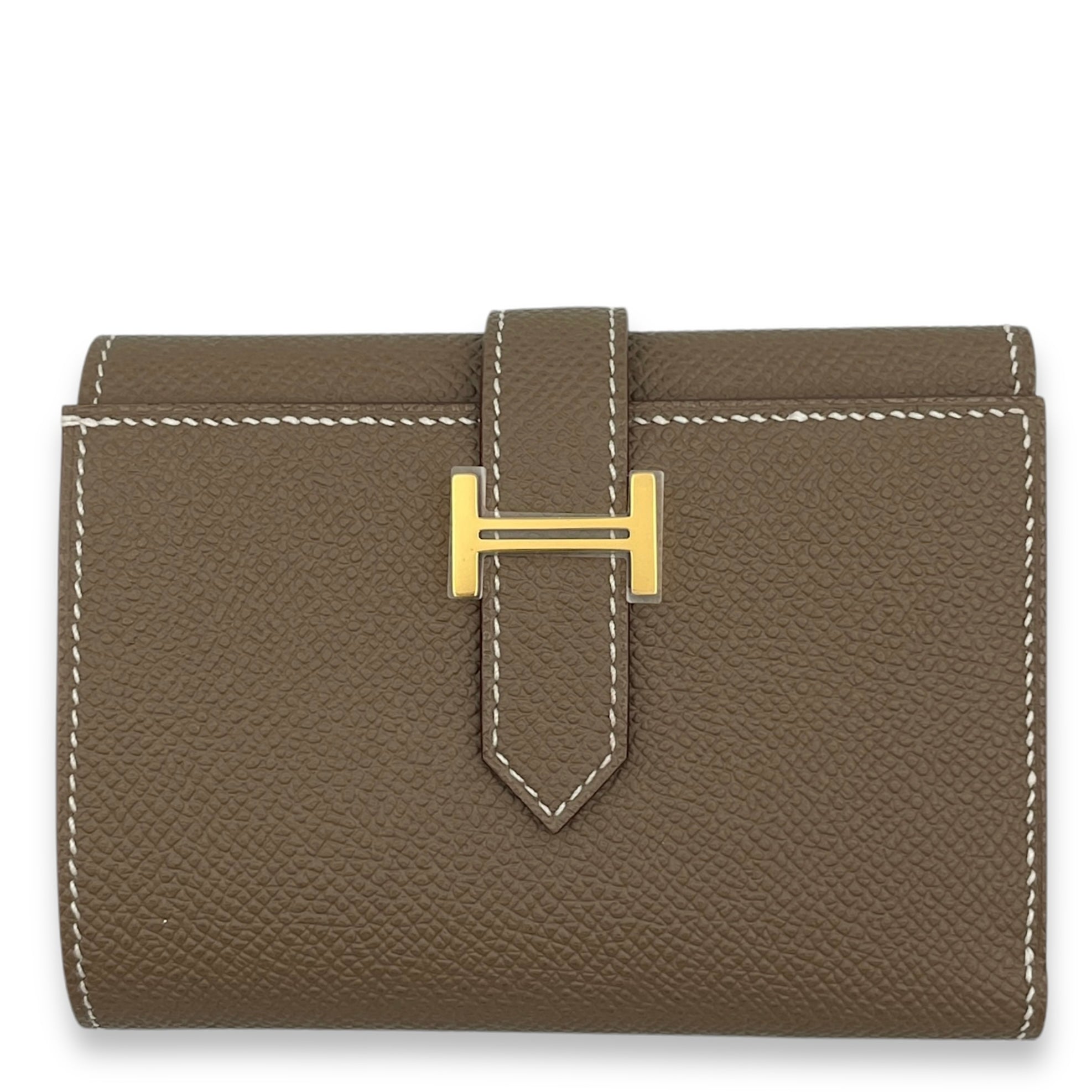 Bearn Combine Etoupe Wallet in Epsom, Gold hardware