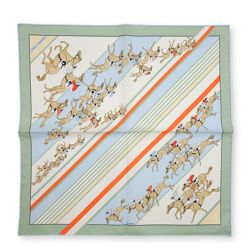 Les Courses 45 Vert Amande/Blue Ciel/Orange Scarf