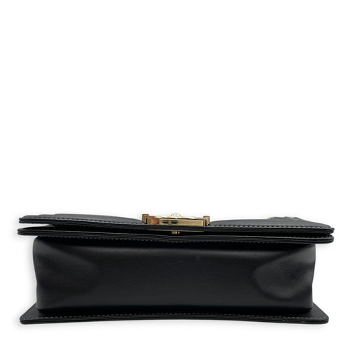 Bi-color Boy (25cm) Medium Black/Gold in Calfskin, Gold hardware