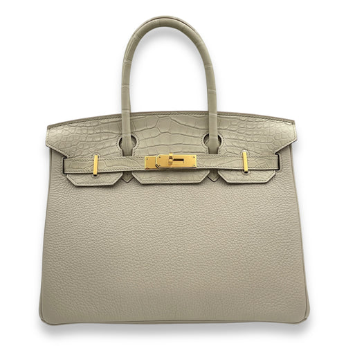 Birkin Touch 30 Beton in Togo/Matte Alligator, Gold hardware