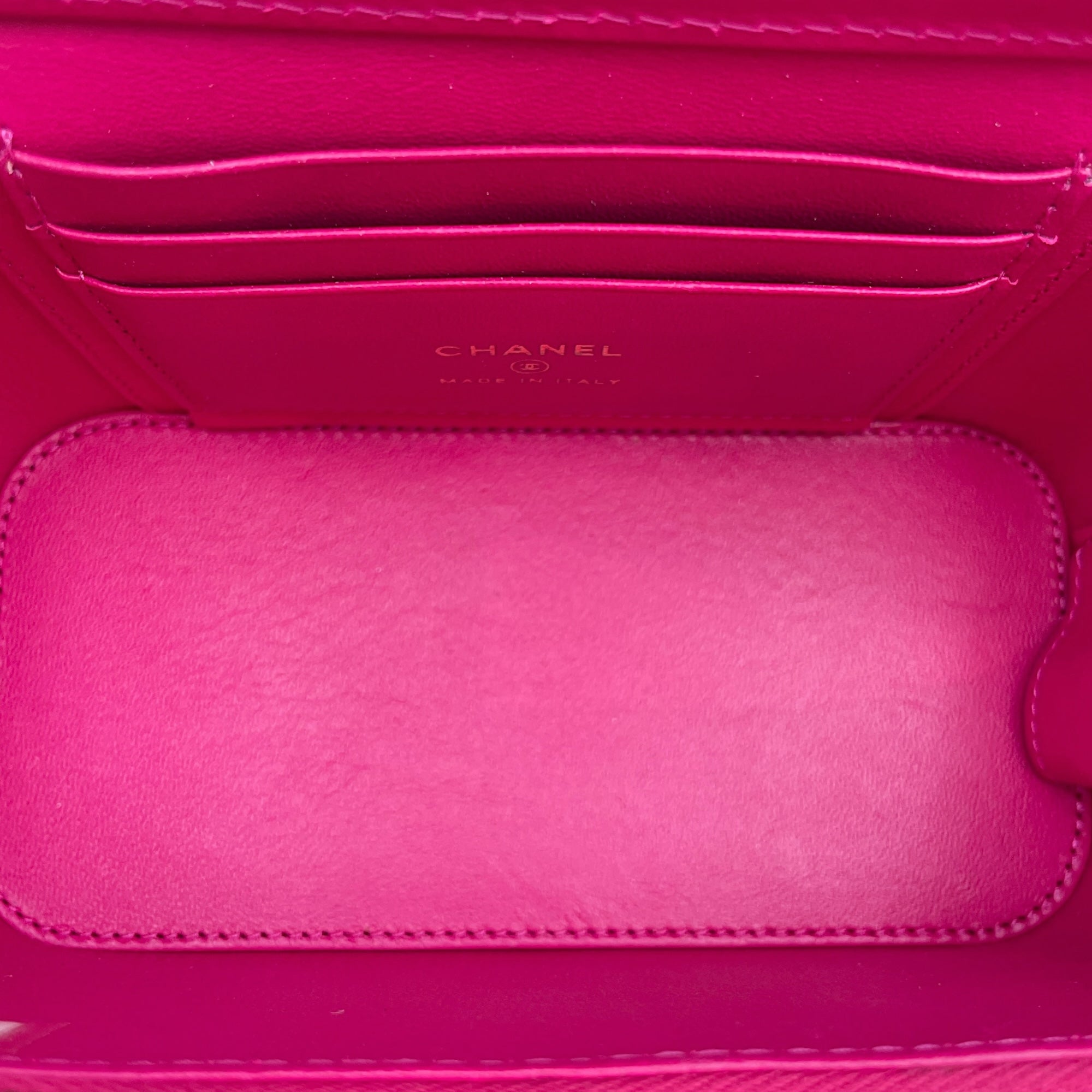 Quilted Top Handle  Pink Vanity Bag in Lambskin Gold hardware CL2502-9954 4