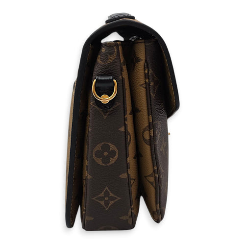 Pochette Metis Brown Crossbody Bag in Canvas, Gold hardware