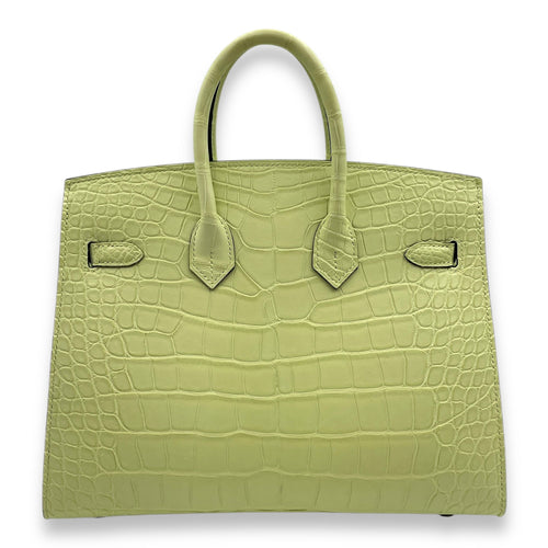 Sellier Birkin 25 Jaune Bourgeon  in Matte Alligator Palladium hardware
