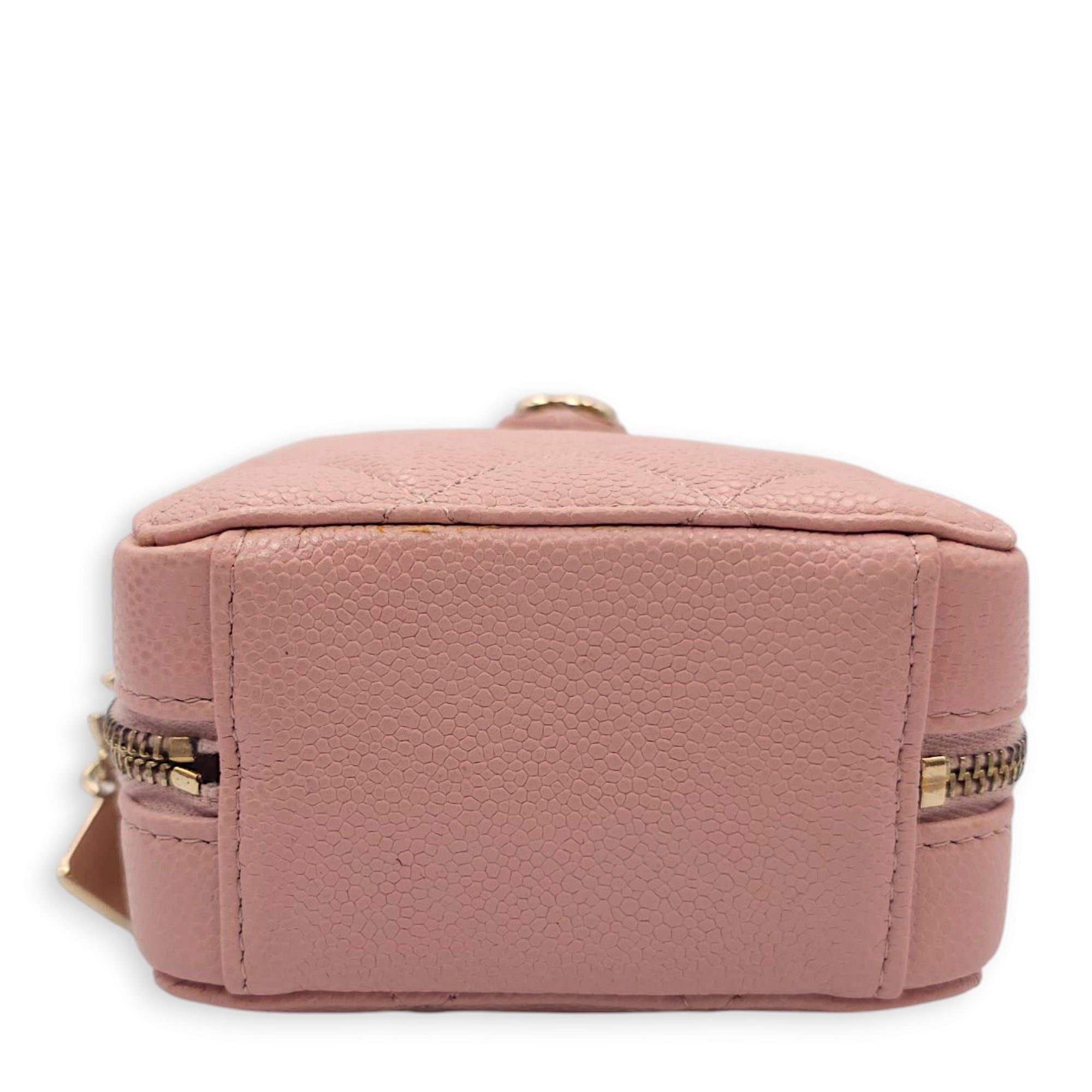 CC Mini Box Vanity 10x10x5cm Pink Crossbody Bag in Caviar Leather, Gold hardware