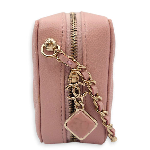 CC Mini Box Vanity 10x10x5cm Pink Crossbody Bag in Caviar Leather, Gold hardware