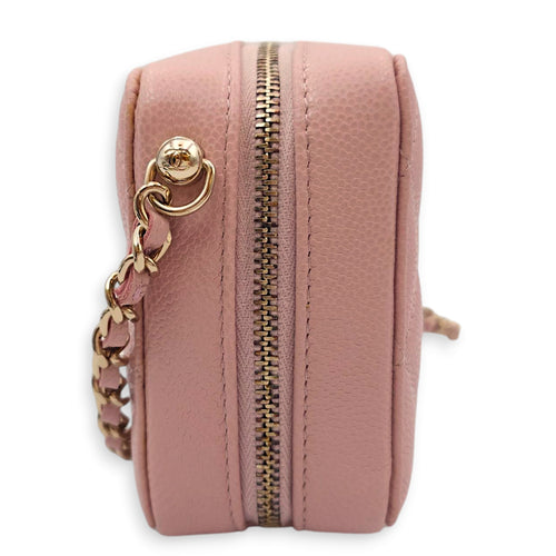 CC Mini Box Vanity 10x10x5cm Pink Crossbody Bag in Caviar Leather, Gold hardware