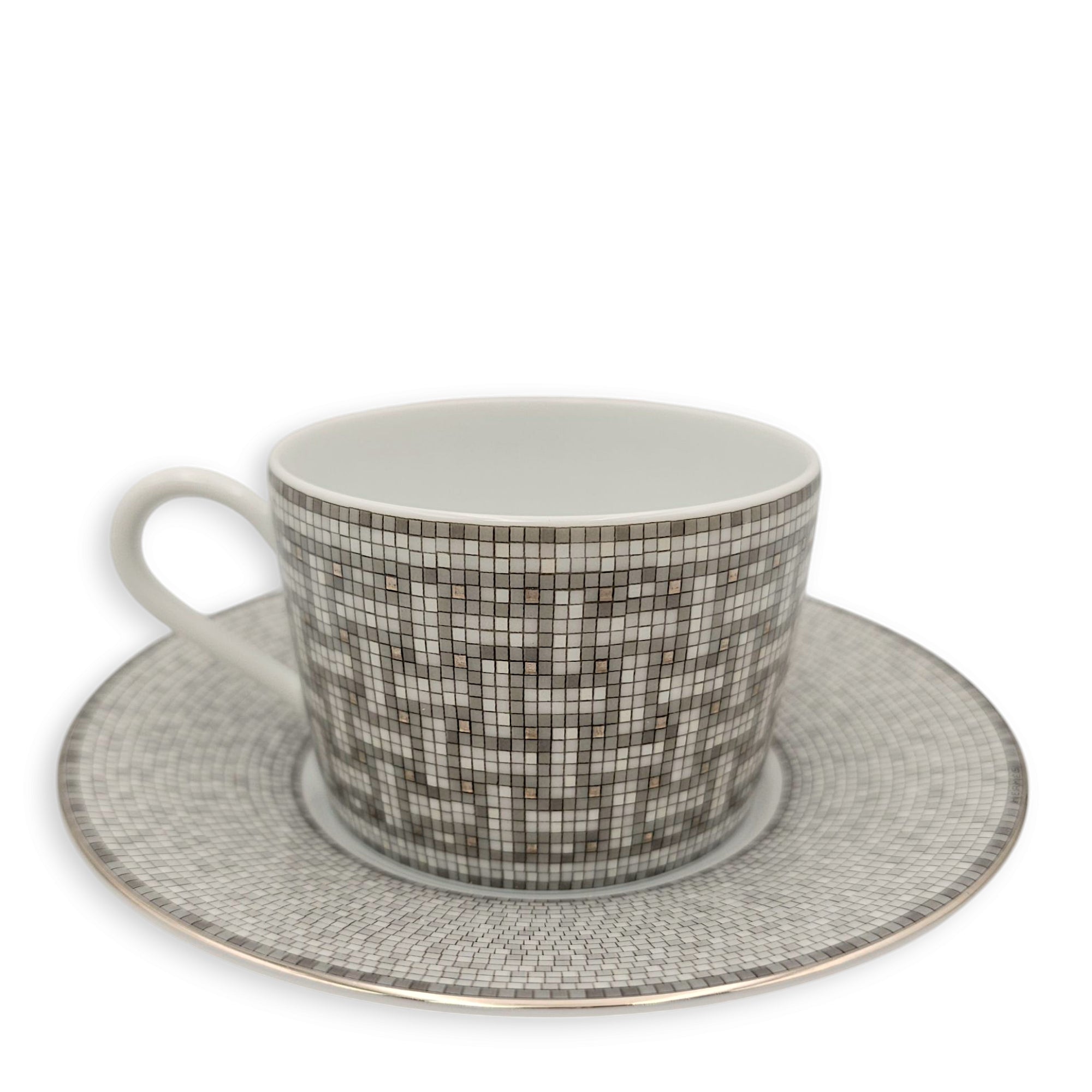 Mosaique Au 24 Platinum Tea Cup and Saucer Tableware