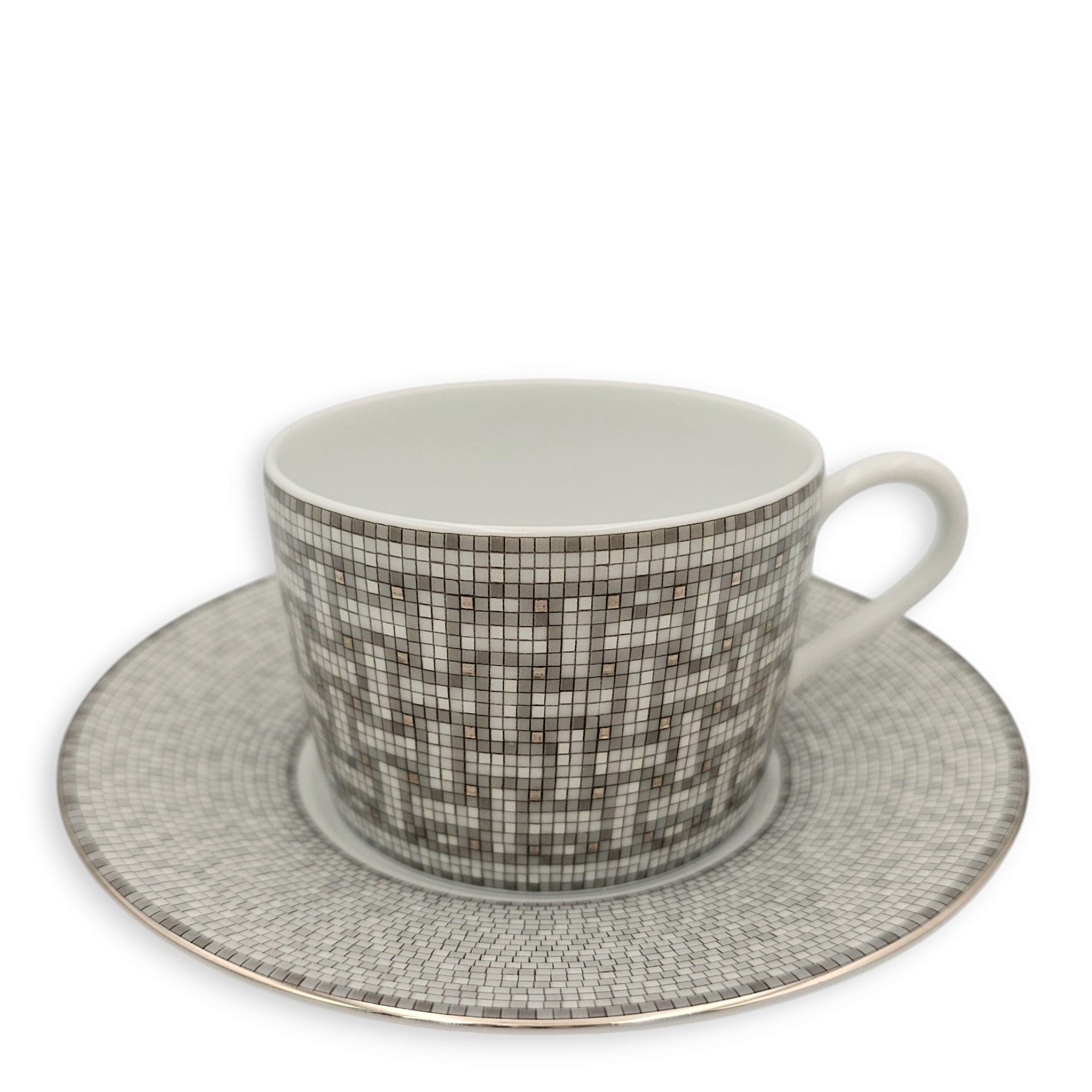 Mosaique Au 24 Platinum Tea Cup and Saucer Tableware