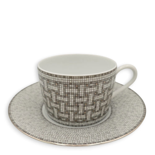 Mosaique Au 24 Platinum Tea Cup and Saucer Tableware