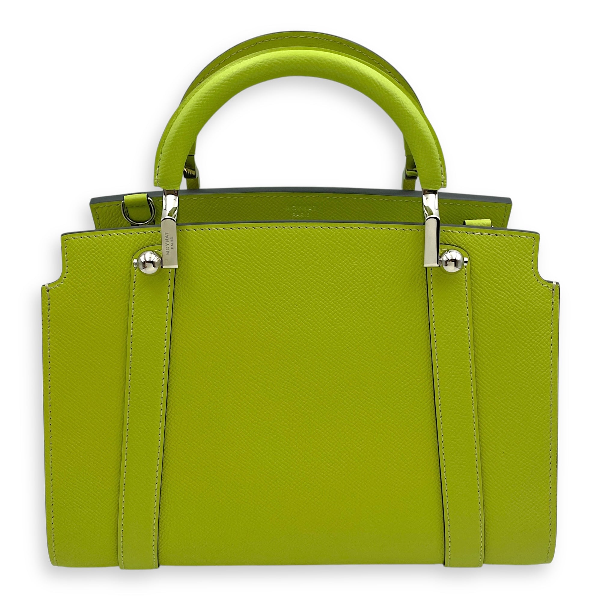 Petite Ballerine 26x18.5x10cm Lime Green Shoulder Bag in Calfskin, Silver hardware