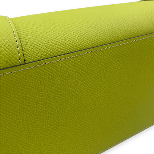 Petite Ballerine 26x18.5x10cm Lime Green Shoulder Bag in Calfskin, Silver hardware