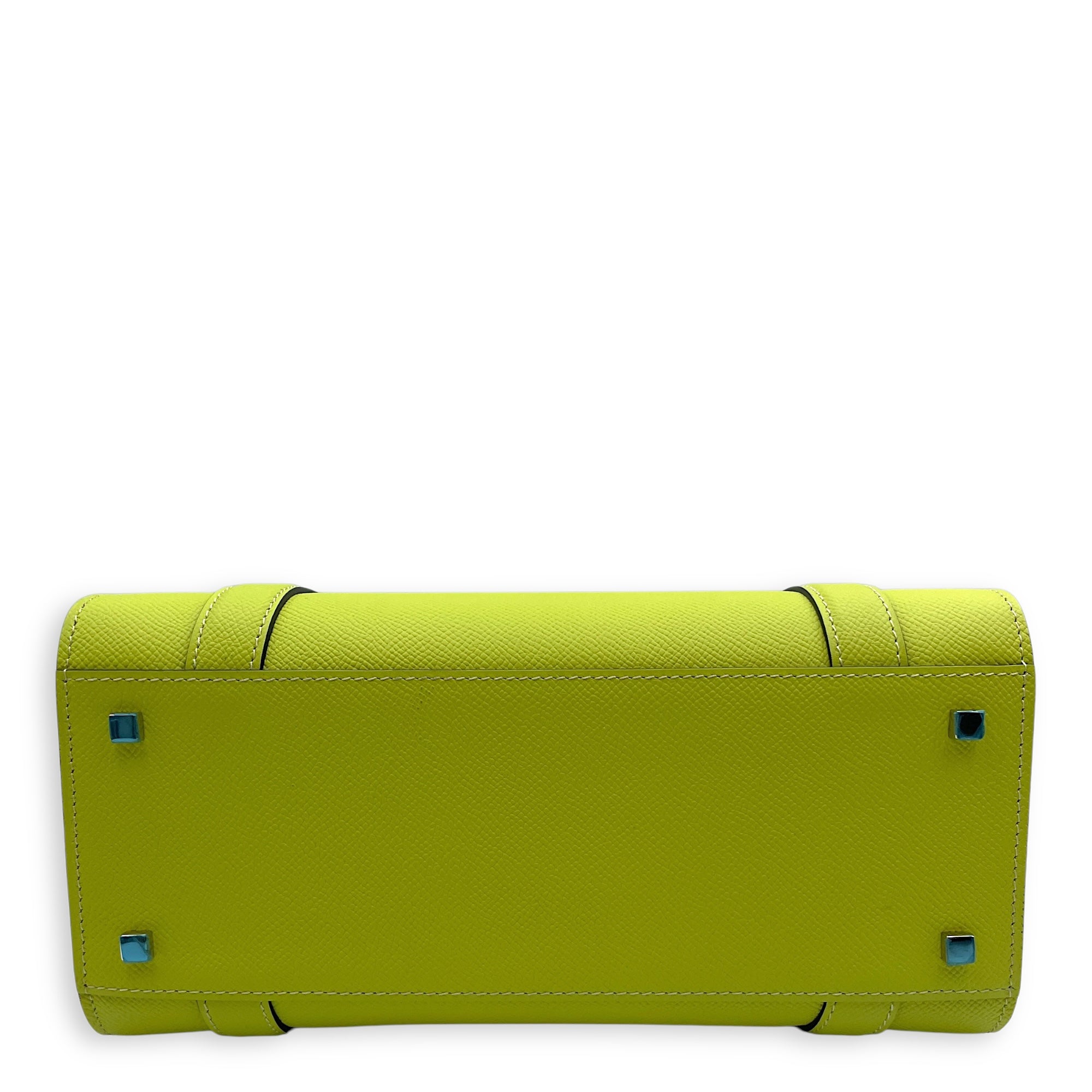 Petite Ballerine 26x18.5x10cm Lime Green Shoulder Bag in Calfskin, Silver hardware