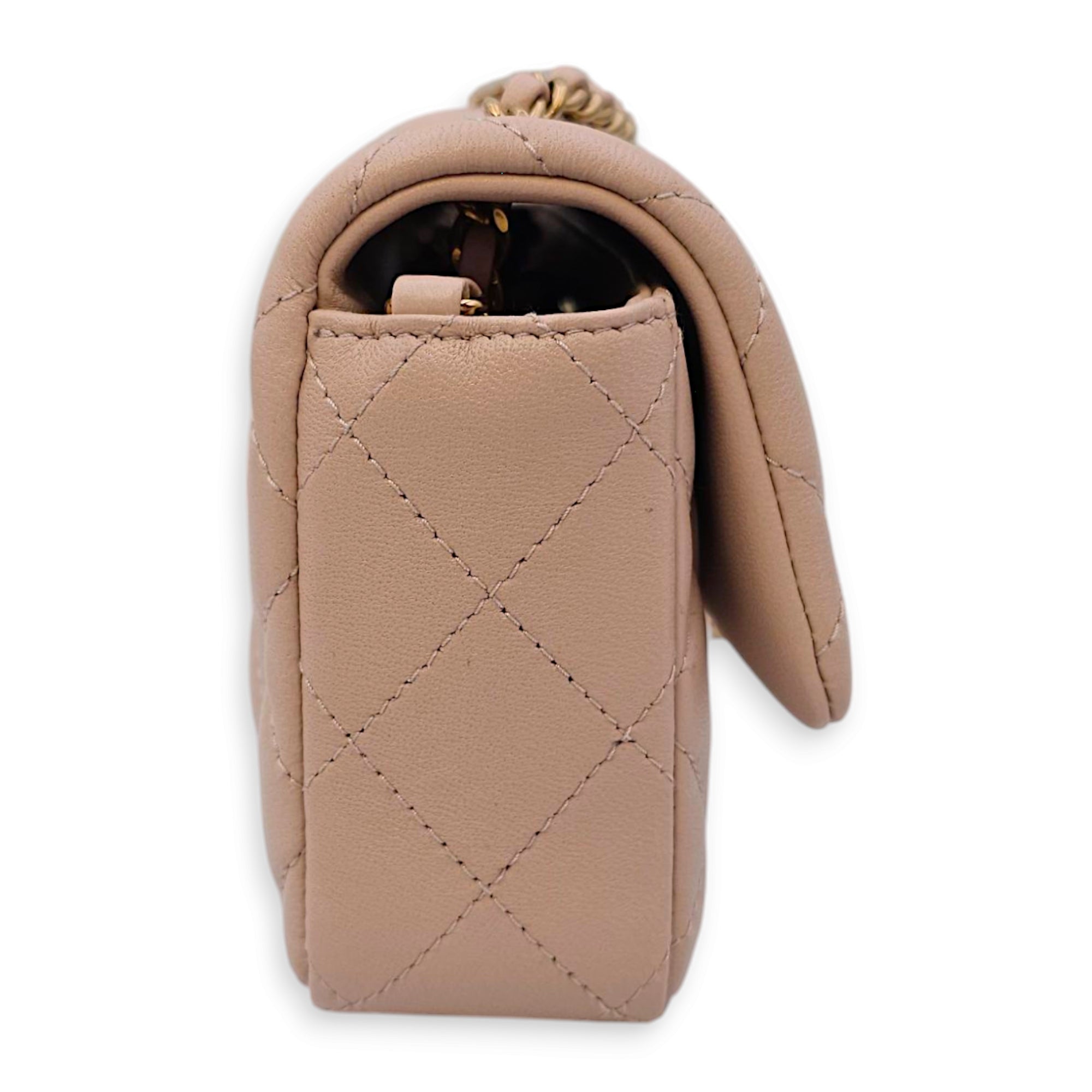 Classic Rectangle Mini Clair Crossbody Bag in Lambskin Gold hardware CL2502-10055 3