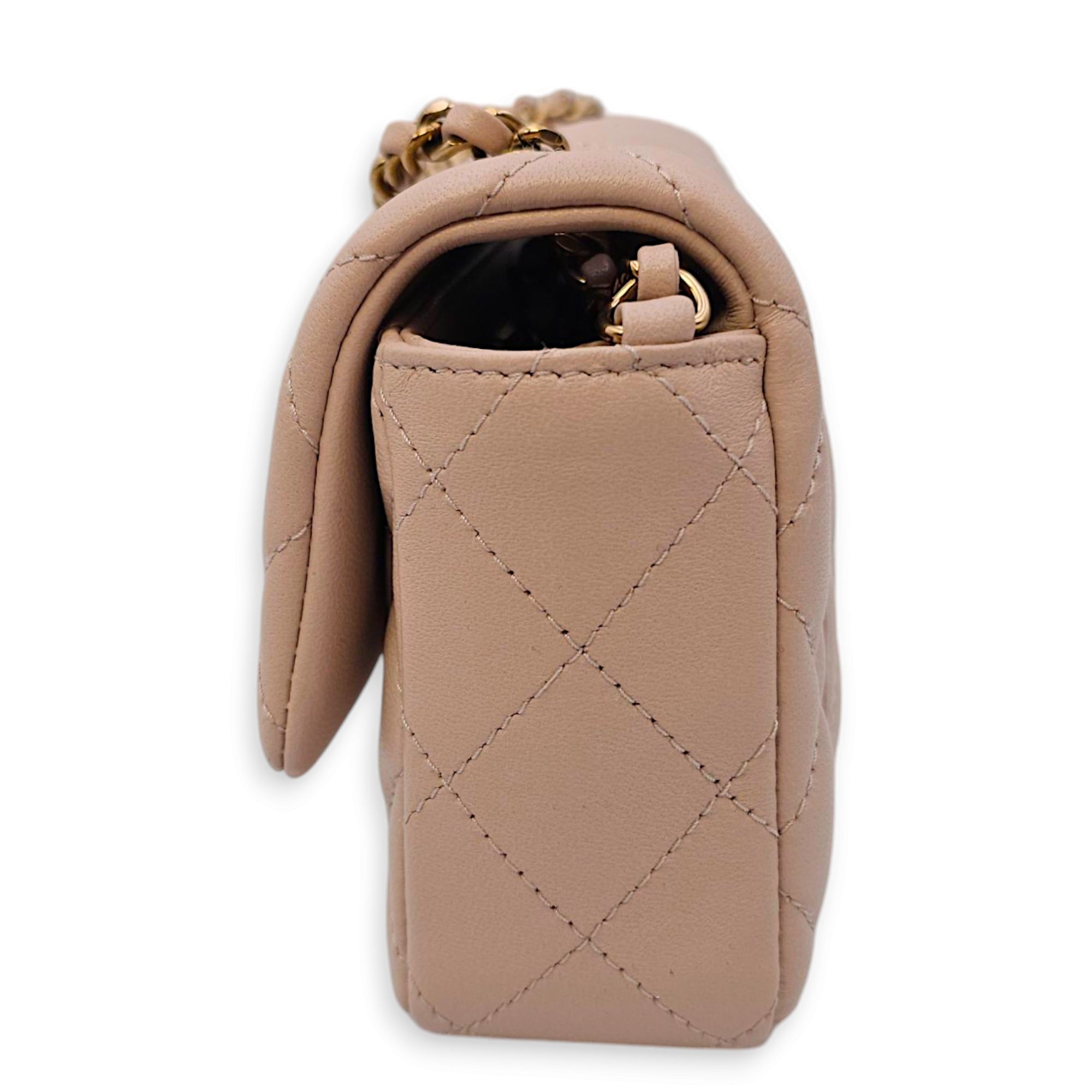 Classic Rectangle Mini Clair Crossbody Bag in Lambskin Gold hardware CL2502-10055 4
