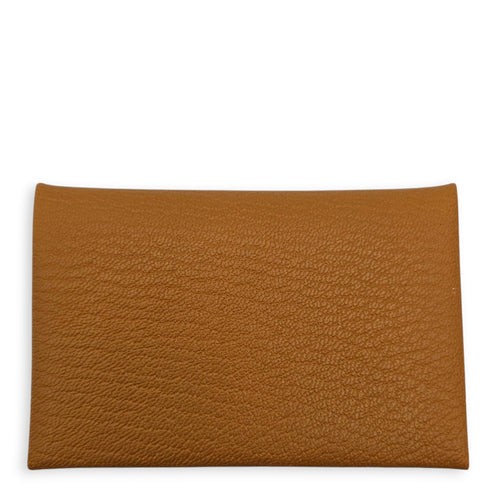 Calvi Caramel Card Holder in Chevre Mysore