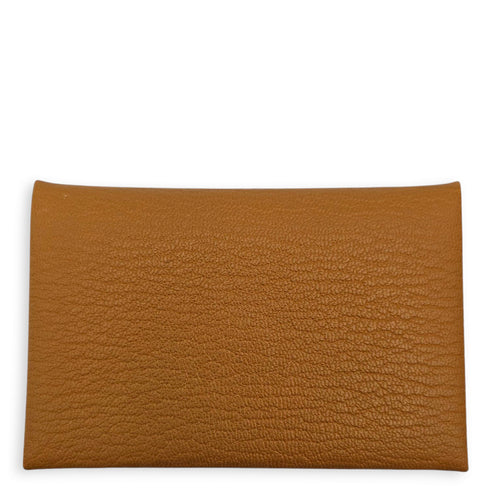 Calvi Caramel Card Holder in Chevre Mysore