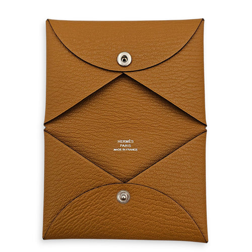 Calvi Caramel Card Holder in Chevre Mysore