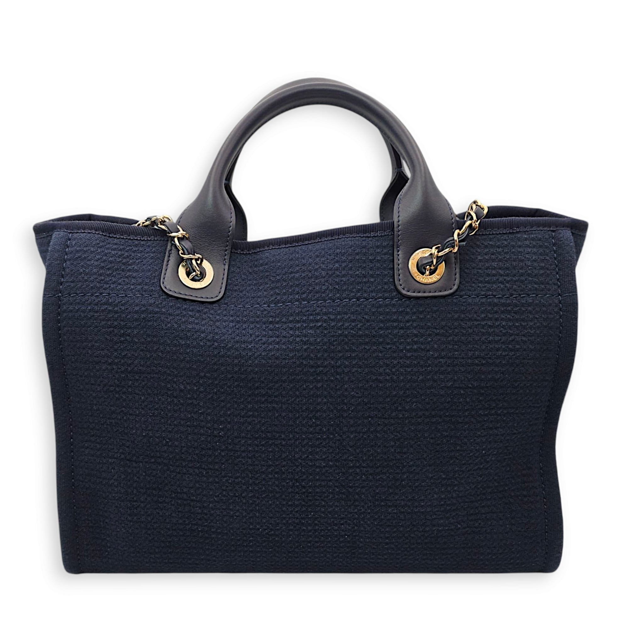 Deauville with pouch 34.5x27x15cm Blue Shoulder Bag in Canvas, calf, Gold hardware