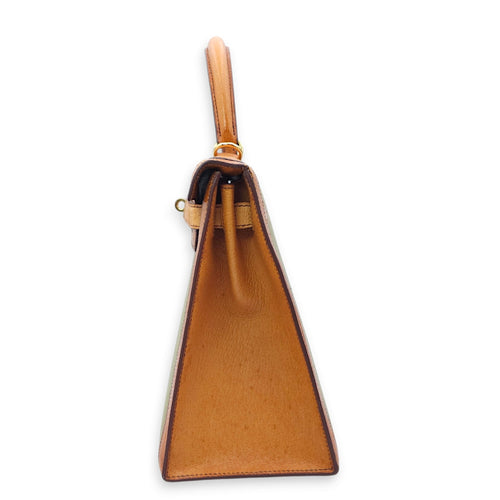 Kelly 28 Naturel/Olive in Porc/Toile Gold hardware C104298 13