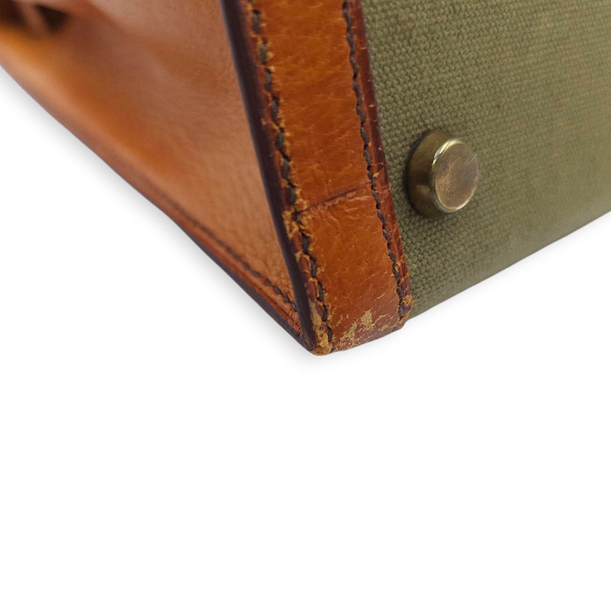 Kelly 28 Naturel/Olive in Porc/Toile Gold hardware C104298 6