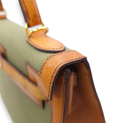 Kelly 28 Naturel/Olive in Porc/Toile Gold hardware C104298 18