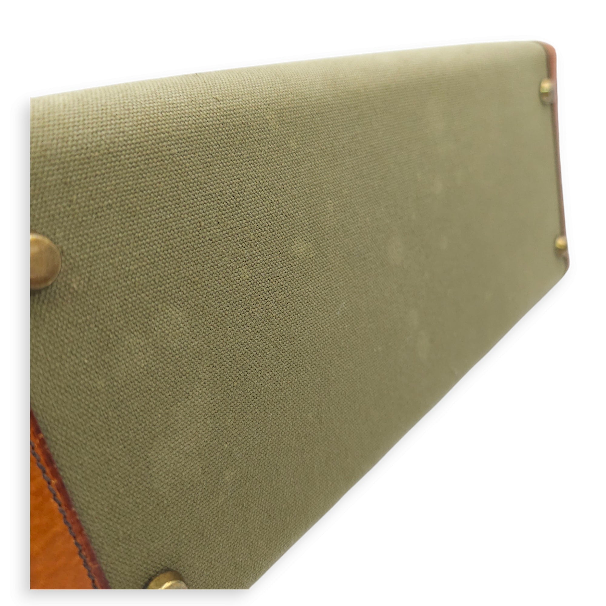 Kelly 28 Naturel/Olive in Porc/Toile Gold hardware