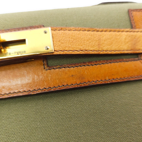 Kelly 28 Naturel/Olive in Porc/Toile Gold hardware C104298 9