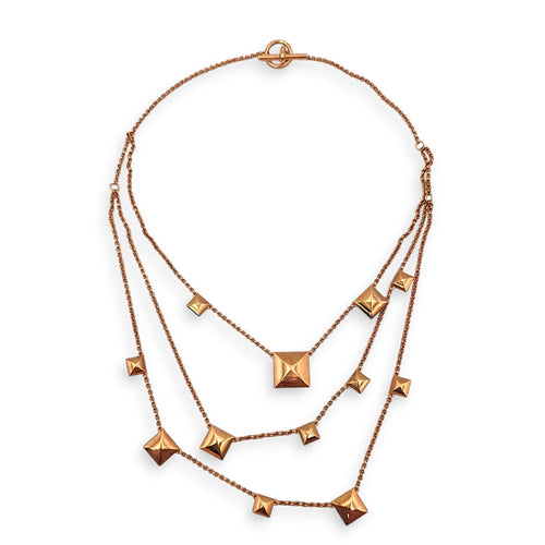 Clou d'H 3 Chaines  Necklace in Rose Gold Hardware