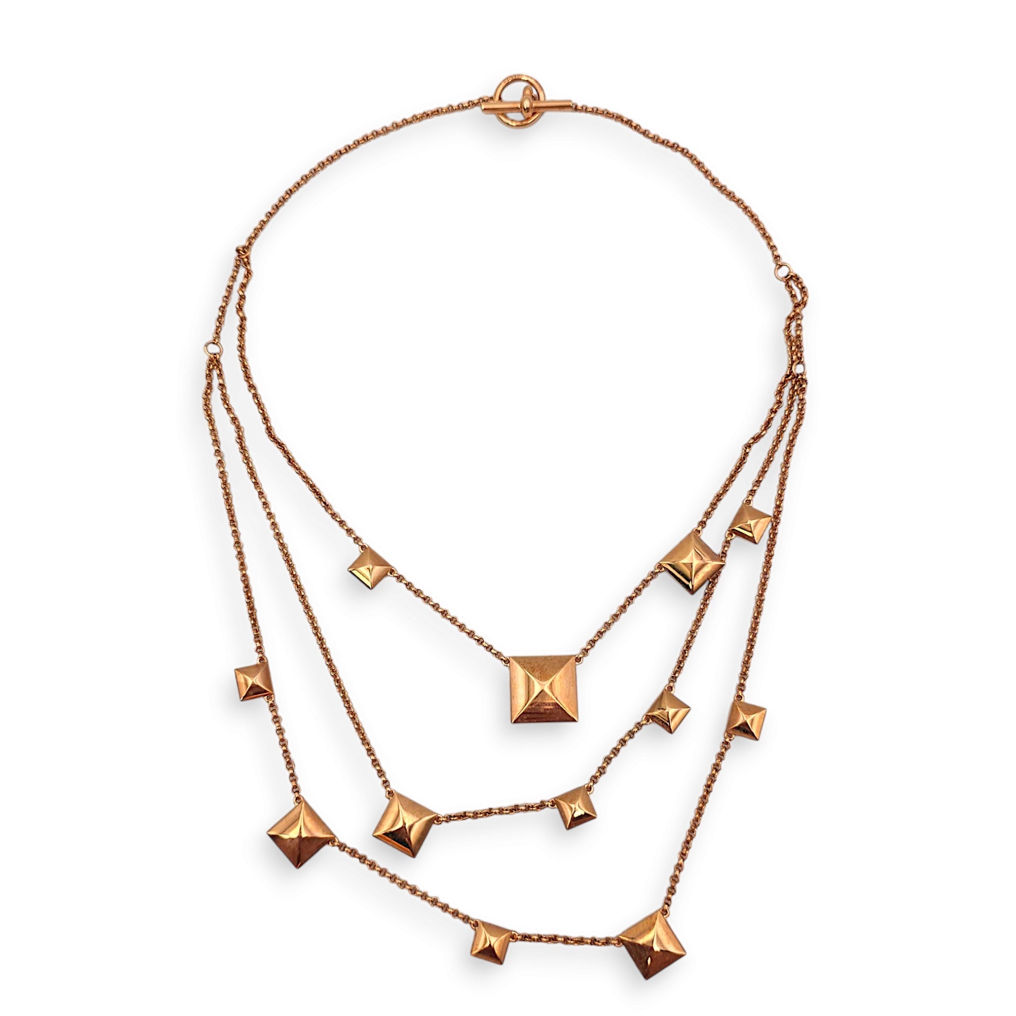 Clou d'H 3 Chaines Necklace in Rose Gold Hardware