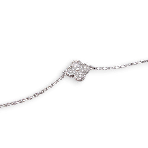 Sweet Alhambra, 16 Motifs Long Necklace in White Gold Hardware