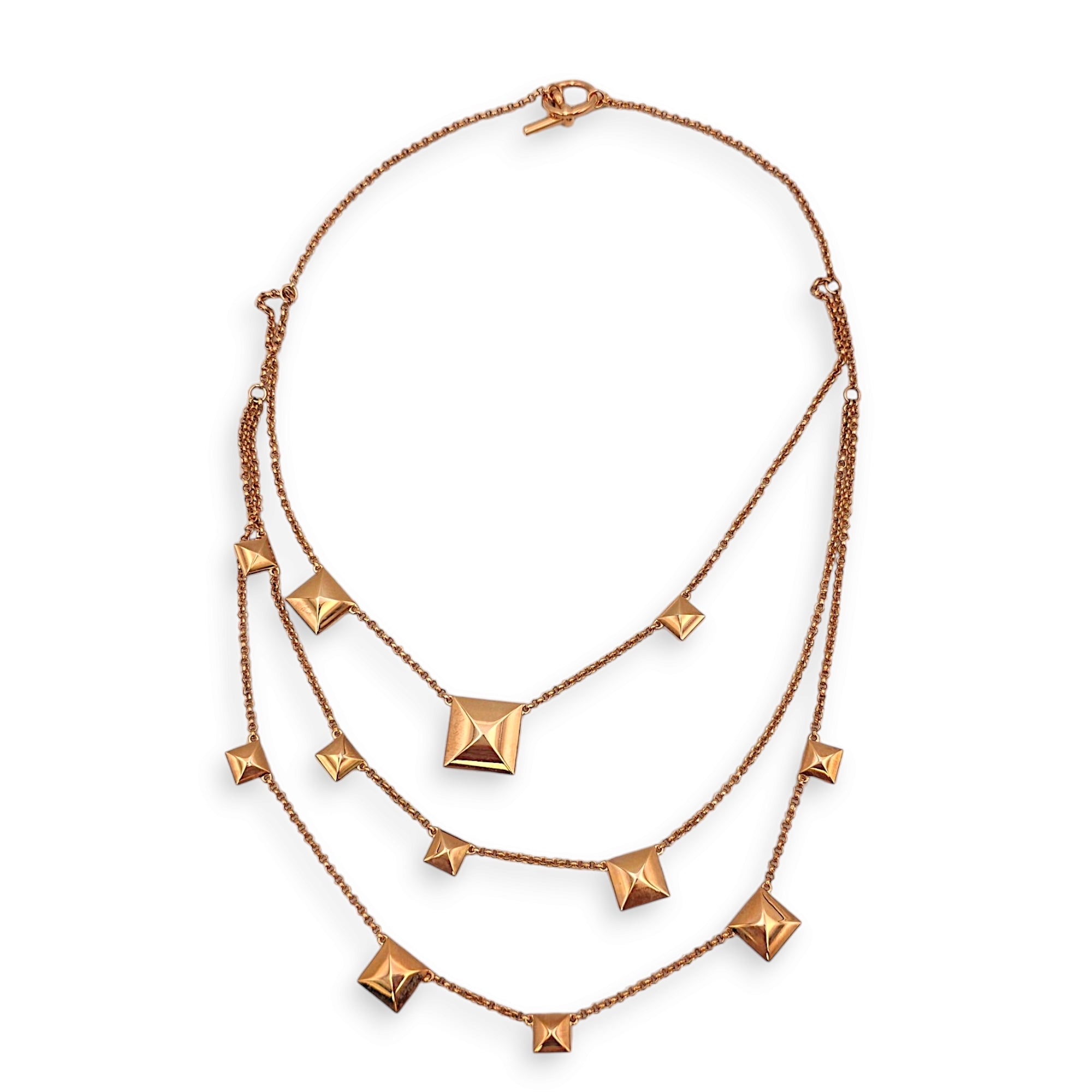 Clou d'H 3 Chaines Necklace in Rose Gold Hardware